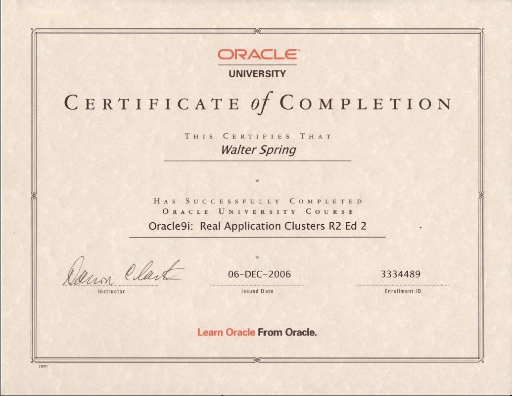 Real Application Clusters (RAC 9i)